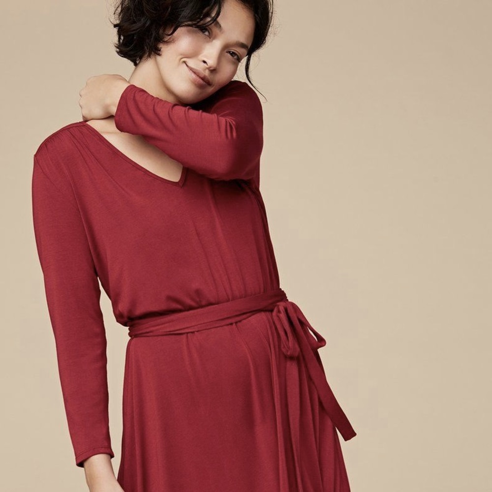 Amour Vert Aster long sleeve red dresse small NWT